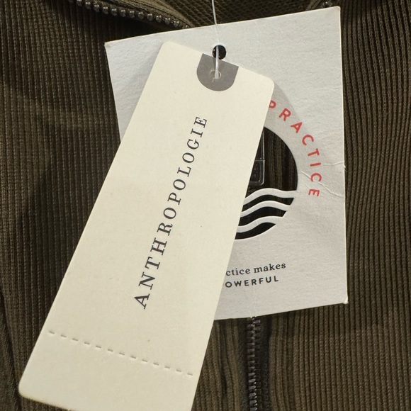 Anthropologie sz MED army green sleeveless Olive Textured Dress - Picture 4 of 5